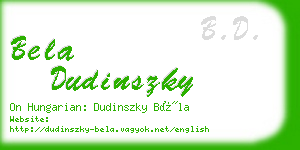 bela dudinszky business card